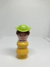 #3 Vintage Fisher Price little people yellow lady green hat Western Town 934