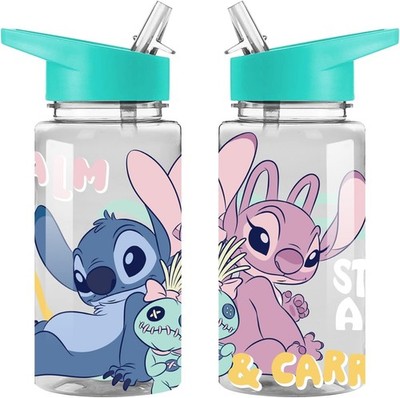 Stitch & Angel Kinder Trinkflasche Flip Strohhalm Sport Schule Trinkflasche BPA frei