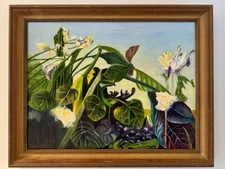 Max Ernst style garden painting oil surrealism modernist