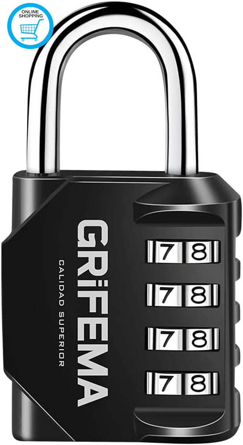 Combination Padlocks with 4 Digit Code, Locker Padlock Outdoor Heavy Duty Weathe