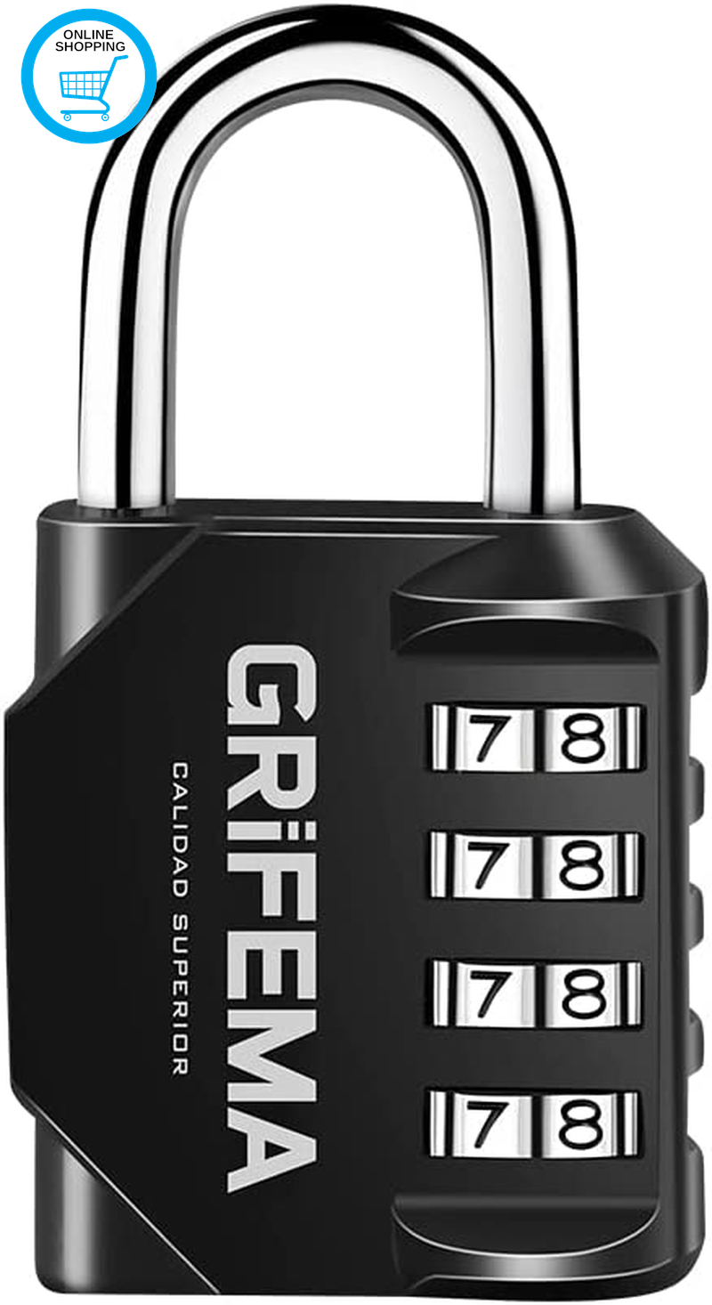 Combination Padlocks with 4 Digit Code, Locker Padlock Outdoor Heavy Duty Weathe