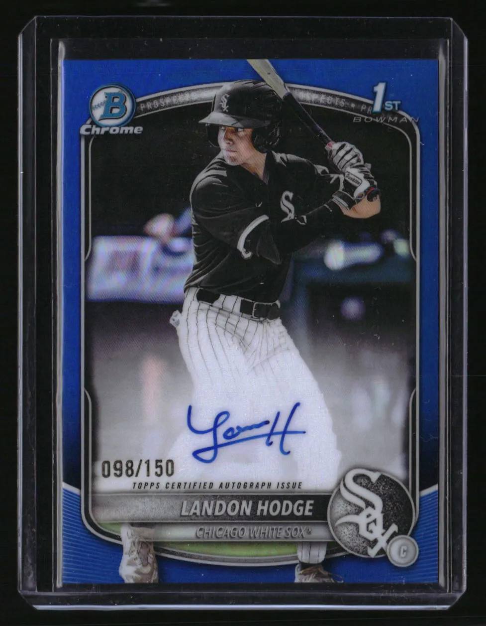 2025 Bowman Draft Landon Hodge Chrome Prospect Autographs Blue Refractor #/150