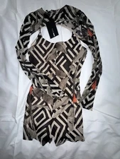 Fashion Nova Two Piece Romper Set Animal Print Pattern Size Small