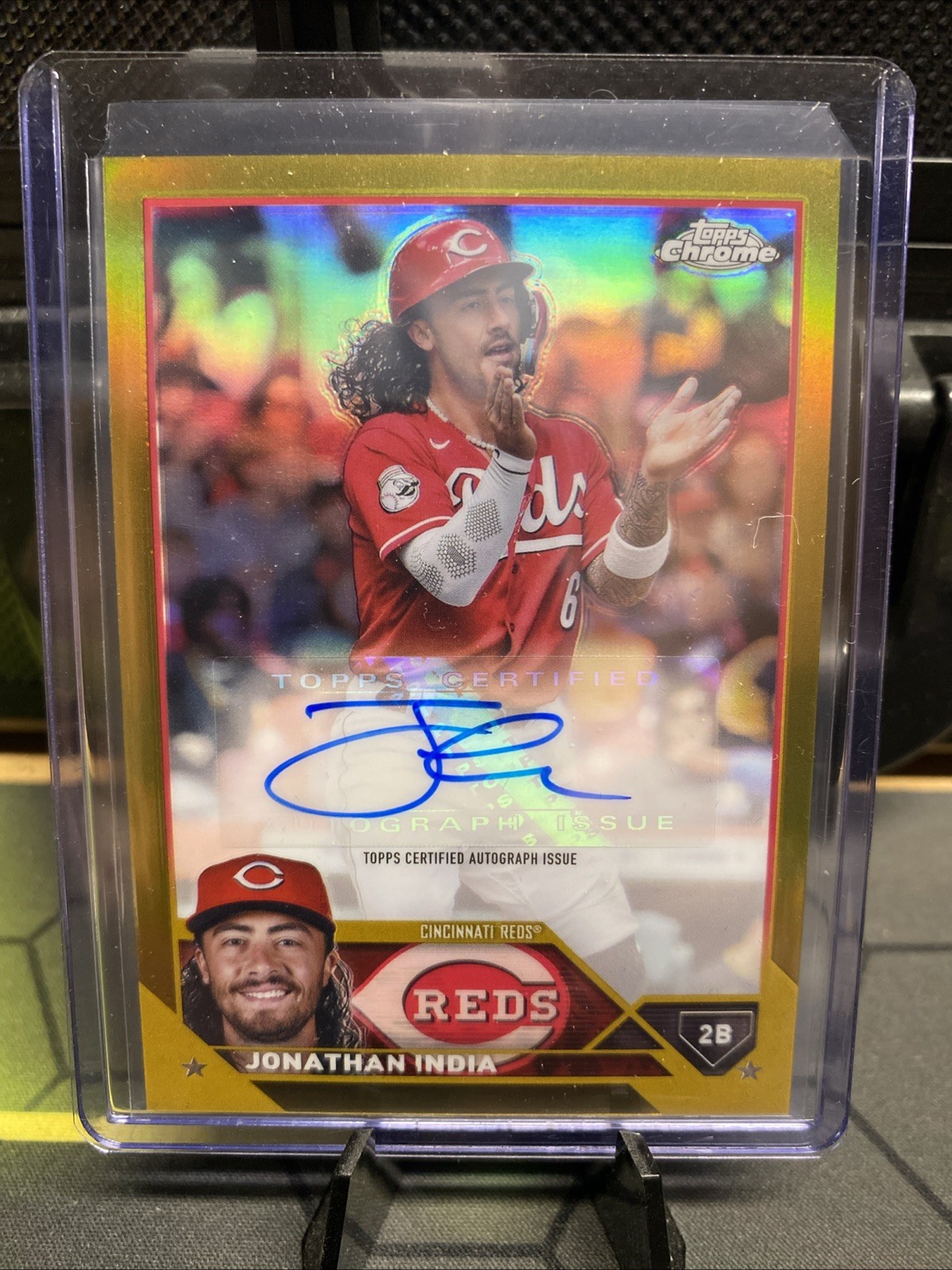 2023 Topps Chrome Update Series - Autographs Jonathan India Gold Refractor /50 