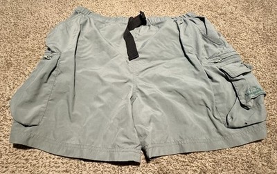 Cabelas Guide Wear Cargo Shorts  Size XL Camping Hiking Mens Green Belted