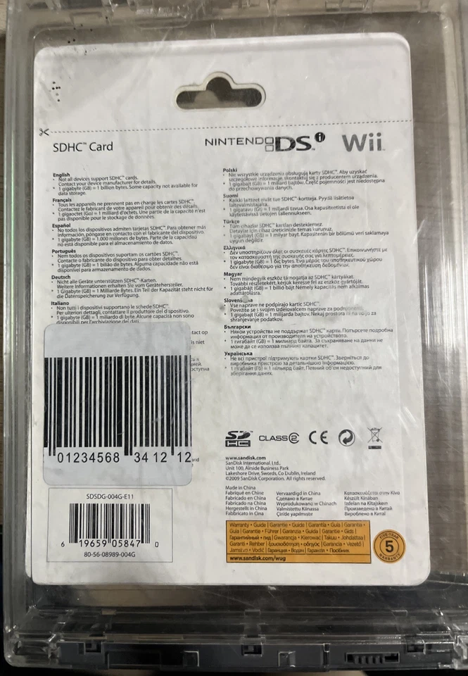 SDHC Card - Sandisk 4GB - Per Nintendo DS - Sigillata - Immagine 2 di 2