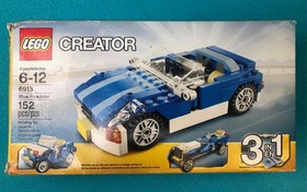 LEGO 6913 Creator 3 In 1: Blue Roadster Car + 2,  100% Complete w/ Manuals, Box