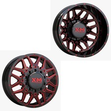 20x8.25 Xm Xm-900 Black Red Milled Pre-19 Dodge Dually Wheels 8x6.5 Set Of 6 20x8.25 Xm Xm-900 Black Red Milled Pre-19 Dodge Dually Wheels 8x6.5 Set Of 6