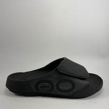 Oofos Ooahh Sport Flex Slide Sandals Mens Size 8 Black Comfort Recovery W10