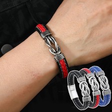 Magnetic Therapy Bracelet PU Leather Alloy Magnetic Clasp Adjustable Health