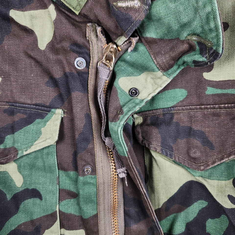 Vintage M-65 Field Coat Jacket Mens Small Regular Woodland Camo Liner USA 80s - Image 2 of 4
