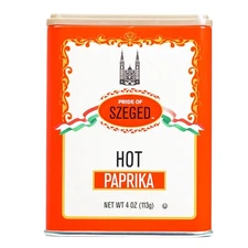 Pride of Szeged Hot Paprika Powder, Bright Red, 4 oz. Tin, 1-Count 