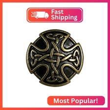 BS9977 Screw Back Celtic Cross Conchos 1" 25mm Antique Brass Celtic Concho 10