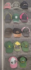 LOT OF 14 john deere hats multiple sizes kids adults