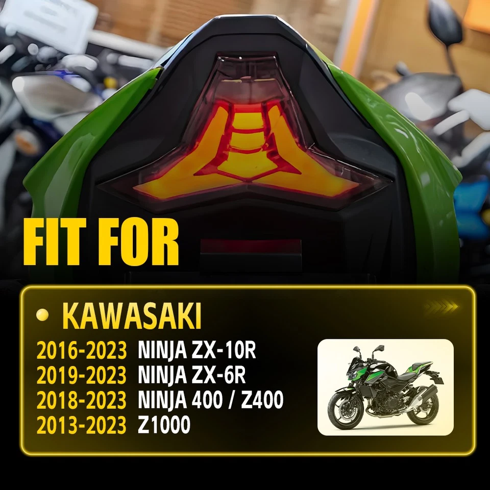 Luz de freno trasera intermitente LED integrada para Kawasaki Z125 Pro 2013-2024 Y Foto 2 de 4