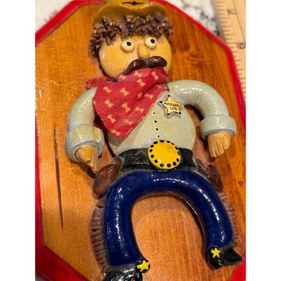 Creative Dough Art Cowboy US Marshal Wall Plaque Folk Western Decor Wild West