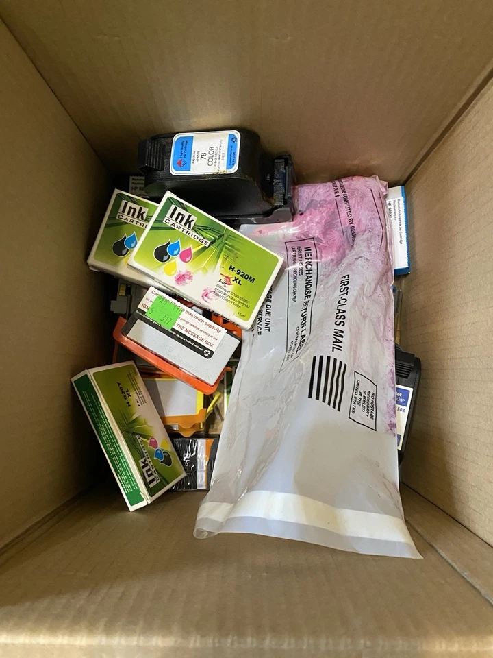 LOTE DE 78 CARTUCHOS DE TINTA DE IMPRESORA GENÉRICOS NO VÍRGENES PARA RECOMPENSAS O RECARGAS VARIOS Foto 4 de 4