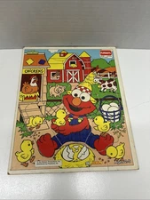 VTG Playskool Sesame Street Elmo Farm Puzzle 9 Piece