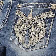 Miss Me Los Angeles New Mid-Rise Boot Cut Slim Fit Jeans Size 28 Womens NWT Fade