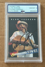 ALAN JACKSON SIGNED 1993 STERLING LIVE GEM MINT 10 AUTOGRAPH PSA/DNA