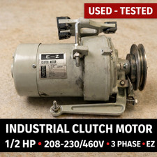 3-Phase 220V NO PLUG   E-Z Clutch Motor 1/2 HP Industrial Sewing Machine Tested