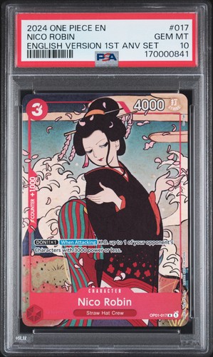 2024 ONE PIECE ENGLISH VERSION 1ST ANNIVERSARY SET #017 NICO ROBIN PSA 10