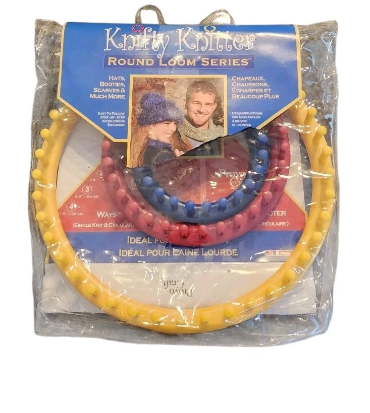 Lot De 4 Métiers à Tisser Ronds Knifty Knitter Avec Crochet Et Aiguilles