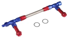 BARTOO Dual Feed Fuel Line Kit, Aluminum Alloy & Stainless Steel Braided 8 AN