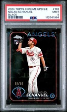 2024 TOPPS CHROME SAPPHIRE UPDATE SERIES BLACK #193 NOLAN SCHANUEL 5/10 PSA 9