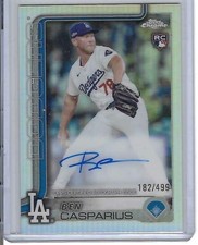 2025 Topps Chrome Rookie Auto Refractor /499 Ben Casparius #RA-BCA Auto  Dodgers