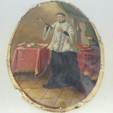 Antyczny obraz na blasze - przedstawienie religijne