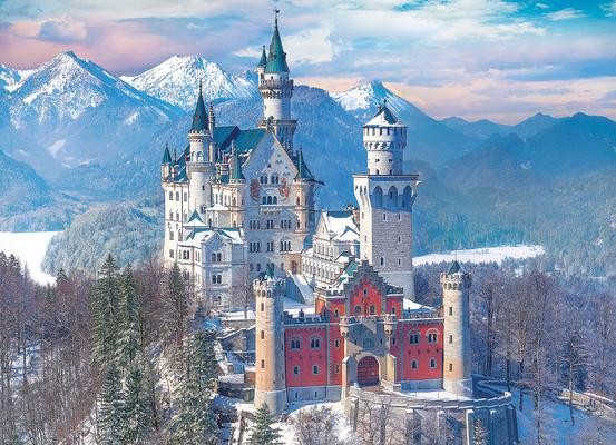 Schloss Neuschwanstein Im Winter,-image