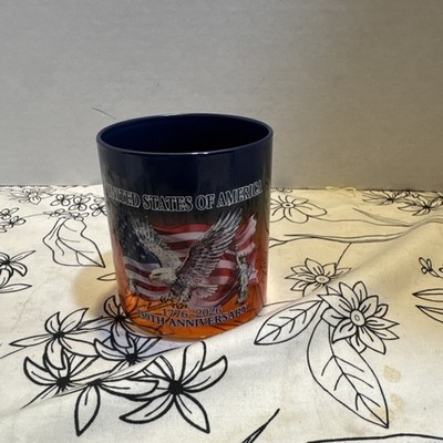 Blue & Red Limited Edition 250th Anniversary Patriotic USA Whiskey Glass W/Eagle