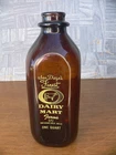 Vintage 60’s Amber Glass San Diego Dairy Mart Milk Bottle~Little League Baseball