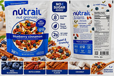 Nutrail Nut Granola Blueberry Cinnamon Coconut Sweet  Crunchy No Sugar 8oz