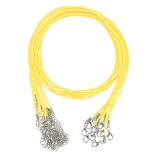 10 Pack 24" Waxed Necklace Cord, 1.5mm Bracelet Cord with Lobster Clasp Yellow 