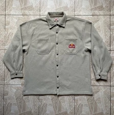 Rare Vintage Red Bull Energy Wear Fleece Jacket Cream Racing Logo Size L 2000s