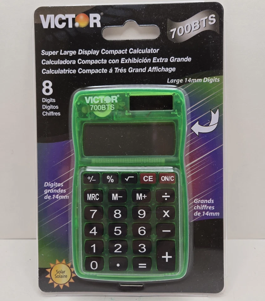 3 Victor 700BTS Super Large Display Compact Calculators Brand New Factory Sealed - Image 4 of 4