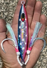 400g Heavy  Jig BLUEFIN  TUNA Bomb JIGS - Best  Blue  Glow Fully Rigged Glow Bft