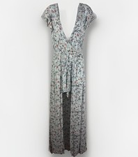 American Eagle Outfitters High-Low Maxi Romper Wrap Skort Dress Sz M Floral Chic