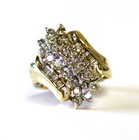 14k yellow gold 1.82ct SI2 I cocktail diamond cluster ring estate 9g natural 6 — photo 1