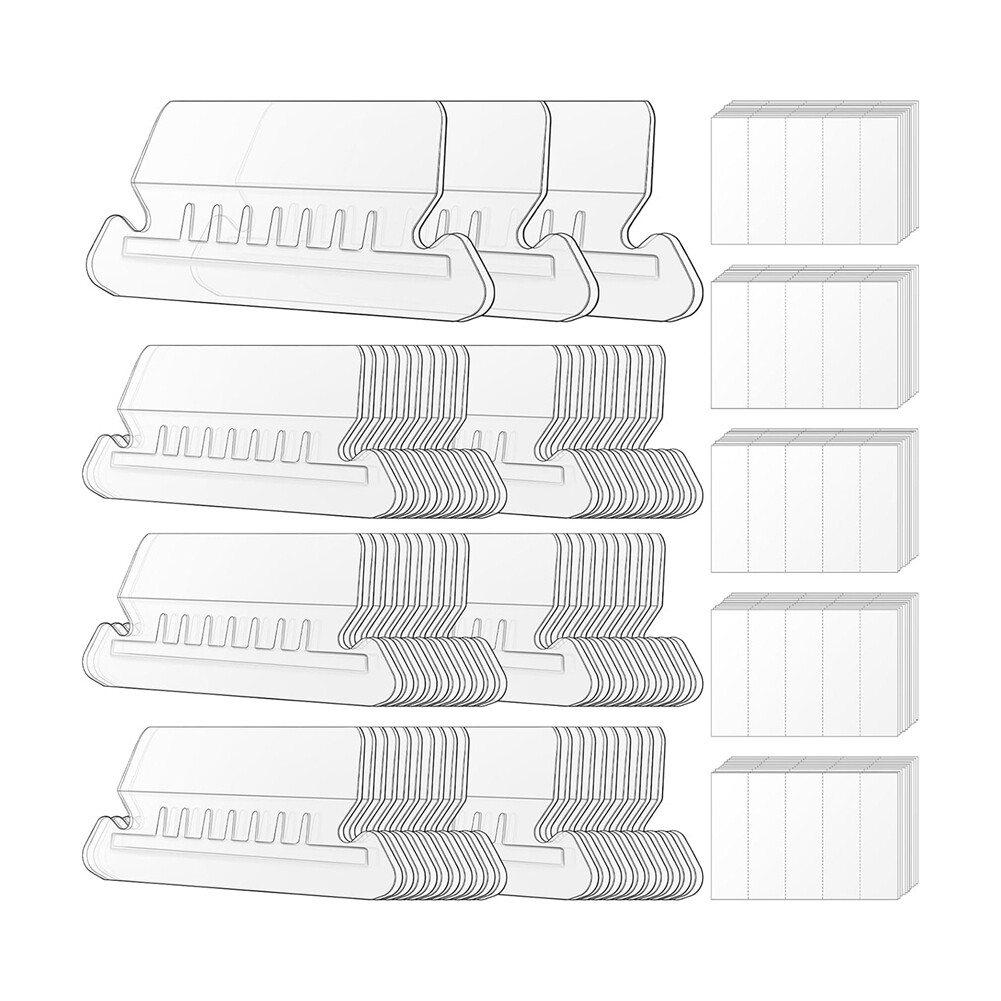 Linguette Per Cartelle Appendibili | 25 Pezzi | Plastica Trasparente | Con Inserti Bianchi | Per Archivazione - Foto 7