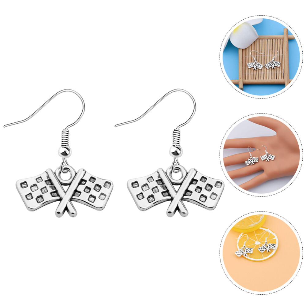 Pair Race Charm Earring Jewelry Car Racing Charm Earrings Racing