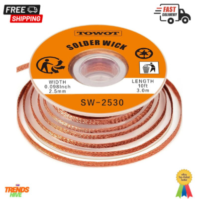 Solder Wick Braid with Flux No-Clean Electronic, DEsoldering Wick Braid Remover.