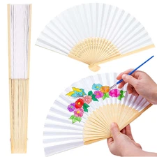 Folding Bamboo Hand Held Fan Art Dance Party Wedding Fancy Dress Handheld Fans