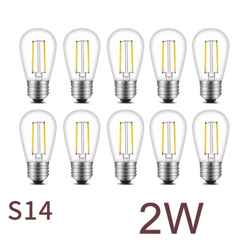 E27 S14 2W LED Light Bulbs Plastic Filament Bulb 2700K for Festoon String Lights - Picture 19 of 20