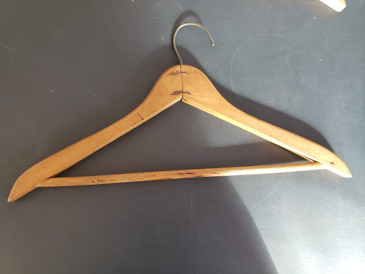 Vintage Wooden Coat Hangers, Johnson & Schmidt, Griffin Clothes