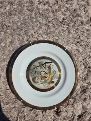 Vintage Chokin Art Enten Wandteller
