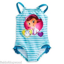 NWT Disney Store Doc McsStuffins Swimsuit Girls Size 7/8