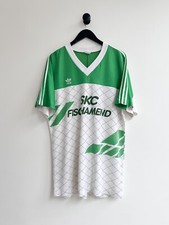 Vintage 80s Adidas Green White Jersey Soccer Kit L XL Mens